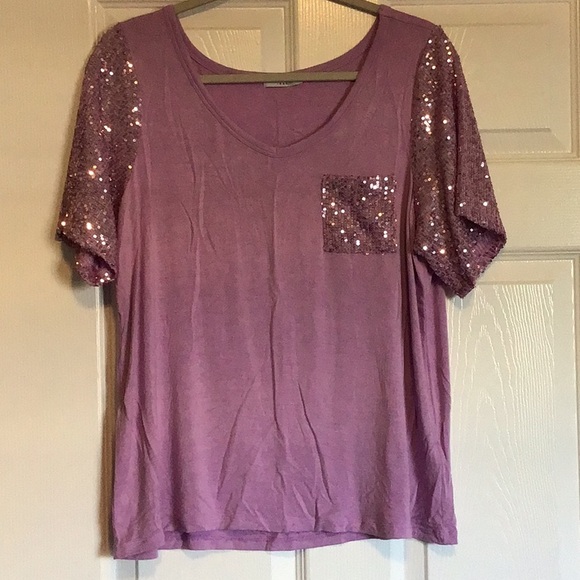 Set of 2 Sequin Sleeve Tees - Picture 2 of 11